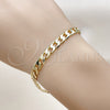 Oro Laminado Basic Bracelet, Gold Filled Style Curb Design, Polished, Golden Finish, 5.222.003.07 (160 Gauge, Thickness, 8 Inches Length)
