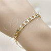 Oro Laminado Basic Bracelet, Gold Filled Style Curb Design, Polished, Golden Finish, 5.222.003.08 (160 Gauge, Thickness, 8 Inches Length)