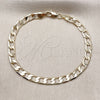 Oro Laminado Basic Bracelet, Gold Filled Style Curb Design, Polished, Golden Finish, 5.222.003.08 (160 Gauge, Thickness, 8 Inches Length)