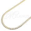 Oro Laminado Basic Necklace, Gold Filled Style Curb Design, Polished, Golden Finish, 5.222.004.20 (140 Gauge, Thickness, 20 Inches Length)