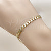 Oro Laminado Basic Bracelet, Gold Filled Style Curb Design, Polished, Golden Finish, 5.222.004.07 (140 Gauge, Thickness, 8 Inches Length)