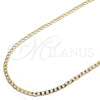 Oro Laminado Basic Necklace, Gold Filled Style Curb Design, Polished, Golden Finish, 5.222.005.30 (120 Gauge, 04 MM Thickness, 30 Inches Length)