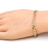 Oro Laminado Basic Bracelet, Gold Filled Style Curb Design, Polished, Golden Finish, 5.222.005.07 (120 Gauge, Thickness, 7 Inches Length)