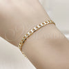 Oro Laminado Basic Bracelet, Gold Filled Style Curb Design, Polished, Golden Finish, 5.222.005.07 (120 Gauge, Thickness, 7 Inches Length)