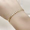Oro Laminado Basic Bracelet, Gold Filled Style Curb Design, Polished, Golden Finish, 5.222.005.07 (120 Gauge, Thickness, 7 Inches Length)