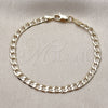 Oro Laminado Basic Bracelet, Gold Filled Style Curb Design, Polished, Golden Finish, 5.222.005.07 (120 Gauge, Thickness, 7 Inches Length)