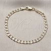 Oro Laminado Basic Bracelet, Gold Filled Style Curb Design, Polished, Golden Finish, 5.222.005.07 (120 Gauge, Thickness, 7 Inches Length)