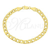 Oro Laminado Basic Bracelet, Gold Filled Style Curb Design, Polished, Golden Finish, 5.222.005.07 (120 Gauge, Thickness, 7 Inches Length)