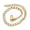 Oro Laminado Basic Bracelet, Gold Filled Style Curb Design, Polished, Golden Finish, 5.222.005.08 (120 Gauge, Thickness, 8 Inches Length)