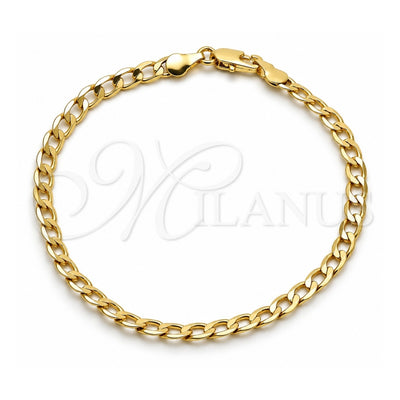 Oro Laminado Basic Bracelet, Gold Filled Style Curb Design, Polished, Golden Finish, 5.222.005.08 (120 Gauge, Thickness, 8 Inches Length)