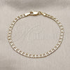 Oro Laminado Basic Bracelet, Gold Filled Style Curb Design, Polished, Golden Finish, 5.222.006.07 (100 Gauge, Thickness, 8 Inches Length)