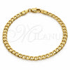 Oro Laminado Basic Bracelet, Gold Filled Style Curb Design, Polished, Golden Finish, 5.222.006.07 (100 Gauge, Thickness, 8 Inches Length)