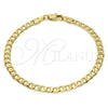 Oro Laminado Basic Bracelet, Gold Filled Style Curb Design, Polished, Golden Finish, 5.222.006.07 (100 Gauge, Thickness, 8 Inches Length)