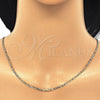 Oro Laminado Basic Necklace, Gold Filled Style Figaro Design, Polished, Golden Finish, 5.222.018.18 (0.60 Gauge, 03 MM Thickness, 18 Inches Length)