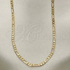 Oro Laminado Basic Necklace, Gold Filled Style Figaro Design, Polished, Golden Finish, 5.222.018.24 (0.60 Gauge, 03 MM Thickness, 24 Inches Length)
