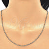 Oro Laminado Basic Necklace, Gold Filled Style Figaro Design, Polished, Golden Finish, 5.222.017.24 (0.80 Gauge, 03 MM Thickness, 24 Inches Length)