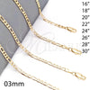 Oro Laminado Basic Necklace, Gold Filled Style Figaro Design, Polished, Golden Finish, 5.222.017.24 (0.80 Gauge, 03 MM Thickness, 24 Inches Length)