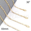 Oro Laminado Basic Necklace, Gold Filled Style Figaro Design, Polished, Golden Finish, 5.222.017.30 (0.80 Gauge, 03 MM Thickness, 30 Inches Length)