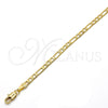 Oro Laminado Basic Necklace, Gold Filled Style Figaro Design, Polished, Golden Finish, 5.222.016.24 (100 Gauge, 04 MM Thickness, 24 Inches Length)