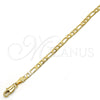 Oro Laminado Basic Bracelet, Gold Filled Style Figaro Design, Polished, Golden Finish, 5.222.016.07 (100 Gauge, 04 MM Thickness, 7 Inches Length)