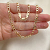 Oro Laminado Basic Necklace, Gold Filled Style Figaro Design, Polished, Golden Finish, 5.222.015.18 (120 Gauge, Thickness, 18 Inches Length)