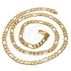 Oro Laminado Basic Necklace, Gold Filled Style Figaro Design, Polished, Golden Finish, 5.222.015.18 (120 Gauge, Thickness, 18 Inches Length)