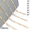 Oro Laminado Basic Necklace, Gold Filled Style Figaro Design, Polished, Golden Finish, 5.222.015.18 (120 Gauge, Thickness, 18 Inches Length)