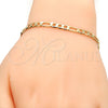 Oro Laminado Basic Bracelet, Gold Filled Style Figaro Design, Polished, Golden Finish, 5.222.015.07 (120 Gauge, 04 MM Thickness, 7 Inches Length)