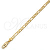 Oro Laminado Basic Bracelet, Gold Filled Style Figaro Design, Polished, Golden Finish, 5.222.015.08 (120 Gauge, 04 MM Thickness, 8 Inches Length)