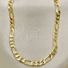 Oro Laminado Basic Necklace, Gold Filled Style Figaro Design, Polished, Golden Finish, 5.222.014.24 (140 Gauge, Thickness, 24 Inches Length)