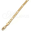 Oro Laminado Basic Bracelet, Gold Filled Style Figaro Design, Polished, Golden Finish, 5.222.014.07 (140 Gauge, Thickness, 8 Inches Length)