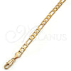 Oro Laminado Basic Bracelet, Gold Filled Style Figaro Design, Polished, Golden Finish, 5.222.014.07 (140 Gauge, Thickness, 8 Inches Length)