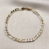 Oro Laminado Basic Bracelet, Gold Filled Style Figaro Design, Polished, Golden Finish, 5.222.014.08 (140 Gauge, Thickness, 8 Inches Length)