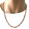 Oro Laminado Basic Necklace, Gold Filled Style Figaro Design, Polished, Golden Finish, 5.222.013.24 (160 Gauge, Thickness, 24 Inches Length)