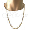 Oro Laminado Basic Necklace, Gold Filled Style Figaro Design, Polished, Golden Finish, 5.222.013.28