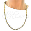 Oro Laminado Basic Necklace, Gold Filled Style Figaro Design, Polished, Golden Finish, 5.222.013.30 (160 Gauge, 06 MM Thickness, 30 Inches Length)