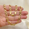 Oro Laminado Basic Necklace, Gold Filled Style Figaro Design, Polished, Golden Finish, 5.222.013.30 (160 Gauge, 06 MM Thickness, 30 Inches Length)