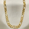 Oro Laminado Basic Necklace, Gold Filled Style Figaro Design, Polished, Golden Finish, 5.222.013.30 (160 Gauge, 06 MM Thickness, 30 Inches Length)