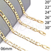 Oro Laminado Basic Necklace, Gold Filled Style Figaro Design, Polished, Golden Finish, 5.222.013.30 (160 Gauge, 06 MM Thickness, 30 Inches Length)