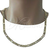 Oro Laminado Basic Necklace, Gold Filled Style Figaro Design, Polished, Golden Finish, 5.222.012.30 (180 Gauge, 07 MM Thickness, 30 Inches Length)