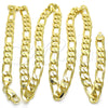 Oro Laminado Basic Necklace, Gold Filled Style Figaro Design, Polished, Golden Finish, 5.222.012.30 (180 Gauge, 07 MM Thickness, 30 Inches Length)