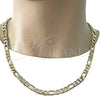 Oro Laminado Basic Necklace, Gold Filled Style Figaro Design, Polished, Golden Finish, 5.222.011.24 (200 Gauge, 08 MM Thickness, 24 Inches Length)