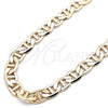 Oro Laminado Basic Necklace, Gold Filled Style Mariner Design, Polished, Golden Finish, 5.222.021.24 (200 Gauge, 09 MM Thickness, 24 Inches Length)
