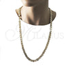 Oro Laminado Basic Necklace, Gold Filled Style Mariner Design, Polished, Golden Finish, 5.222.021.30 (200 Gauge, 09 MM Thickness, 30 Inches Length)