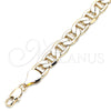 Oro Laminado Basic Bracelet, Gold Filled Style Mariner Design, Polished, Golden Finish, 5.222.021.08 (200 Gauge, 09 MM Thickness, 9 Inches Length)