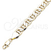 Oro Laminado Basic Bracelet, Gold Filled Style Mariner Design, Polished, Golden Finish, 5.222.021.08 (200 Gauge, 09 MM Thickness, 9 Inches Length)
