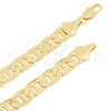 Oro Laminado Basic Necklace, Gold Filled Style Mariner Design, Polished, Golden Finish, 5.222.022.20 (180 Gauge, 08 MM Thickness, 20 Inches Length)