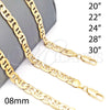 Oro Laminado Basic Necklace, Gold Filled Style Mariner Design, Polished, Golden Finish, 5.222.022.20 (180 Gauge, 08 MM Thickness, 20 Inches Length)