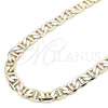 Oro Laminado Basic Necklace, Gold Filled Style Mariner Design, Polished, Golden Finish, 5.222.022.24 (180 Gauge, 08 MM Thickness, 24 Inches Length)