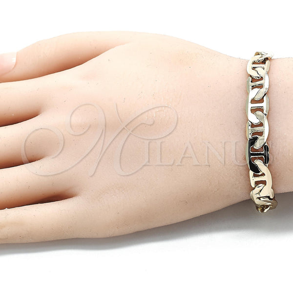 Oro Laminado Basic Bracelet, Gold Filled Style Mariner Design, Polished, Golden Finish, 5.222.022.08 (180 Gauge, 08 MM Thickness, 8 Inches Length)